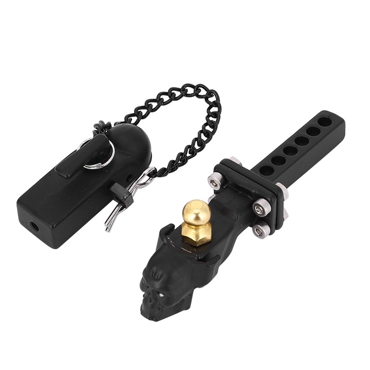 Conector carlig remorca cu model de craniu din metal RC, potrivit pentru modelul de masina RC TRX-4 1/10 Enforose