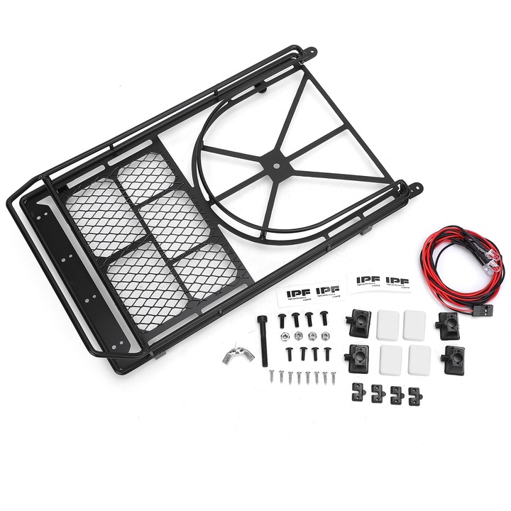 Tava pentru portbagaj pentru masina RC cu lumina LED pentru Axial SCX10 D90 (03) Enforose