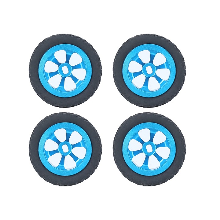 Anvelope pentru roti masina de jucarie, cauciuc cu butuc de aluminiu se potriveste pentru jucarie WLtoys K969 RC (albastru) Enforose