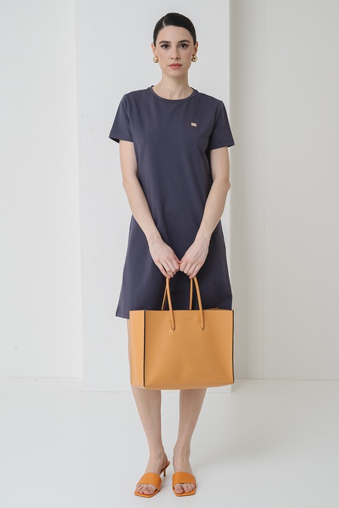 EA7, Рокля-тениска с овално деколте, Tъмносив