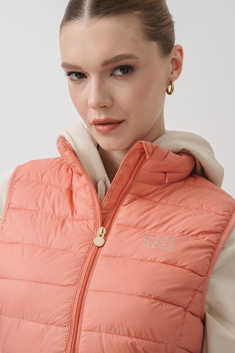 EA7, Vesta slim fit cu buzunare laterale, Piersica, XS