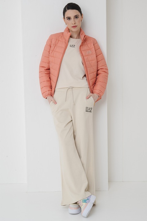 EA7, Geaca cu guler inalt, Roz somon