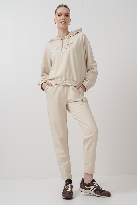 EA7, Спортен екип с метализирано лого, Крем