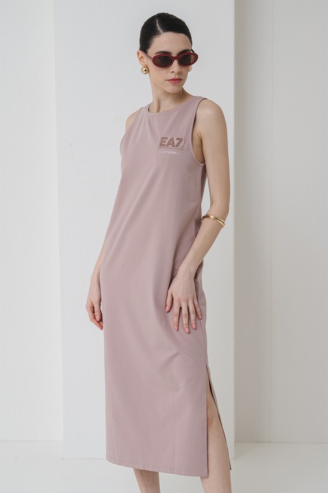 EA7, Rochie midi cu decolteu rotund, Violet deschis