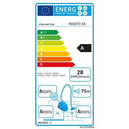 Aspirator fara sac Rowenta X-Trem Power Cyclonic RO6971EA, 750W, 2 niveluri filtrare, tub telescopic din metal, perie Mini Turbo, duza spatii inguste, Negru/Visiniu