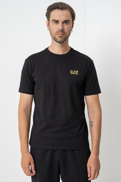 EA7, Girocollo egyszínű póló, Aranyszín/Fekete