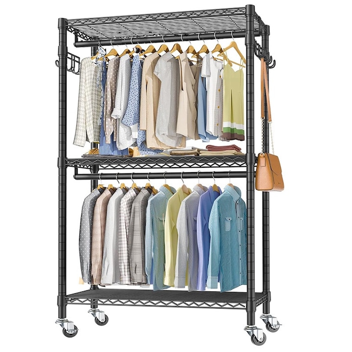 Закачалка за дрехи, здрава, регулируеми рафтове, органайзер за гардероб