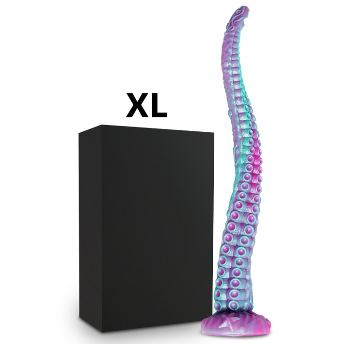 Polip csáp anál dugó, Fairykiss® szexjáték, puha folyékony szilikon, anál tágító, erős tapadókorong, vízálló, lila, XL-es méret