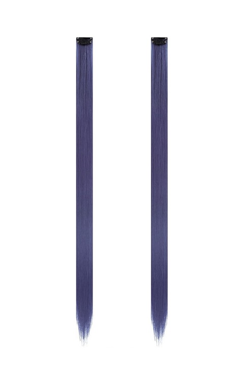 Set 2 extensii de par colorate, 22 inch, ash blue, 7g fiecare