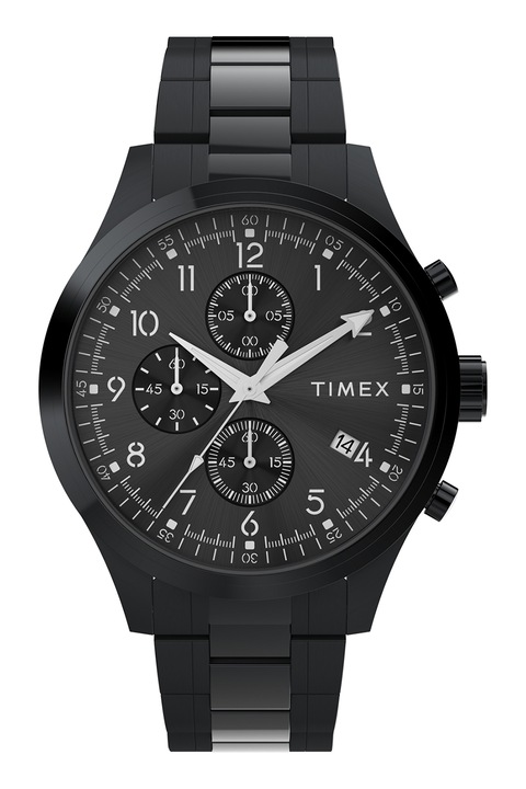 Timex, Ceas cronograf cu otel inoxidabil, Negru