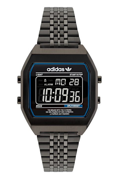 adidas, Uniszex rozsdamentes acél digitális karóra, Fekete, Pasztellkék