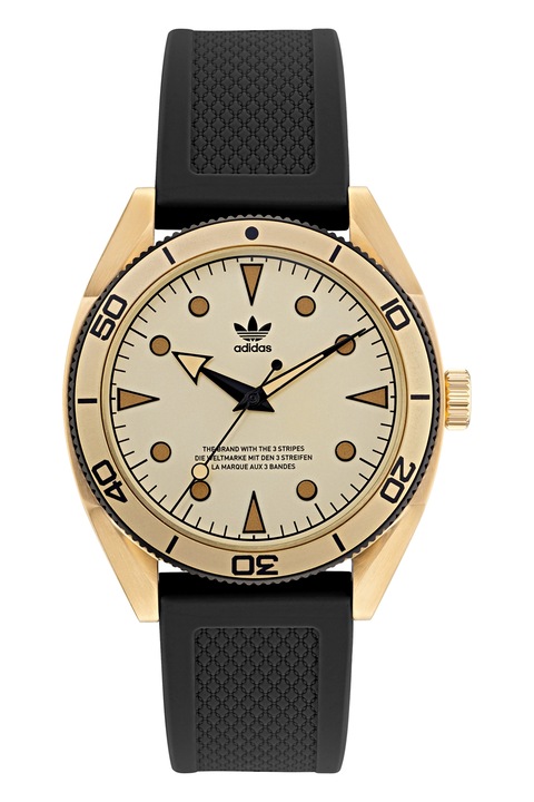 adidas, Uniszex karóra szilikonszíjjal, Aranyszín, Fekete