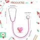 Stetoscop pentru copii, joaca doctor, Domax, stetoscop functional, a putea auzi bataile inimii, Design ergonomic, Pentru jocul de rol al copiilor, Cosplay, echipament educational, Silicon si otel inoxidabil, 3 ani, roz
