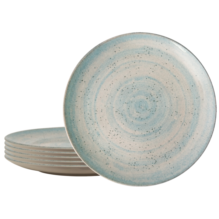 Set 6 farfurii intinse, 26 cm, Marshmallow, Cesiro, Multicolor