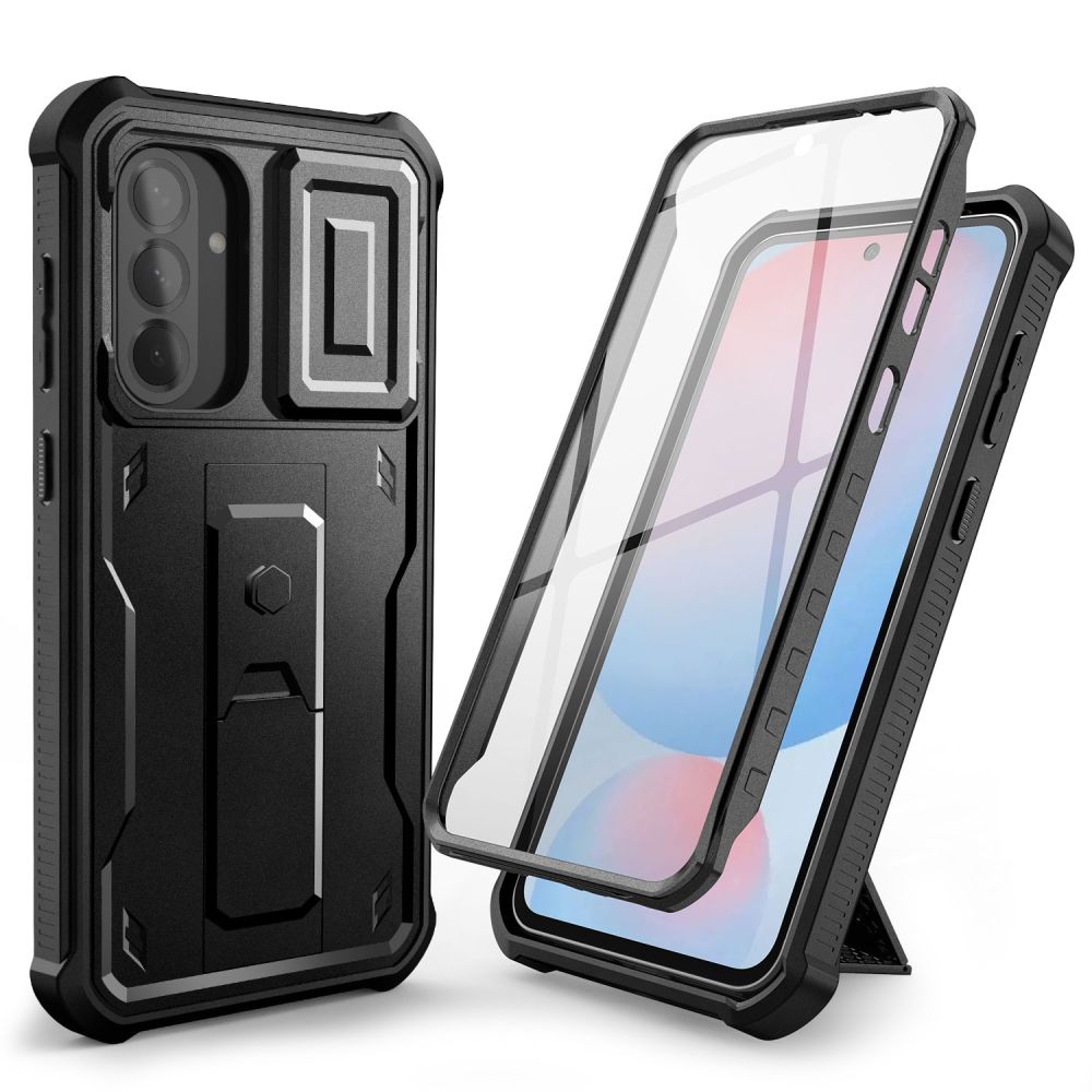 Carcasa 360 grade TECH-PROTECT Kevlar Cam compatibila cu Samsung Galaxy A56 5G, Protectie display si camera, Negru