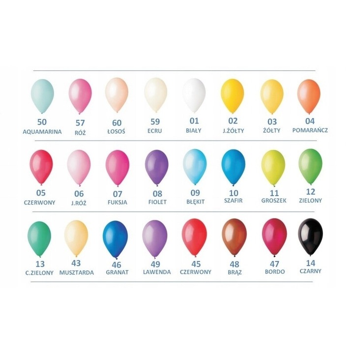 100 db pasztell lufi készlet G90, Godan, mix színek, 10x26cm