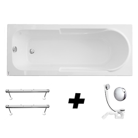 Pachet cada acril Kring Siena 170x70x39cm, cu suport metalic si sifon