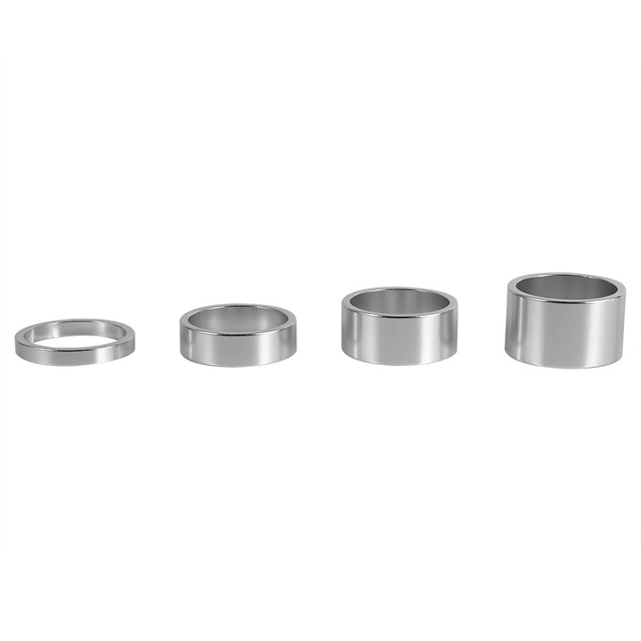 Set 4 Distantiere pentru casti, Enforose, aliaj de aluminiu 5mm/10mm/15mm/20mm, saiba pentru furca de bicicleta in 4 culori