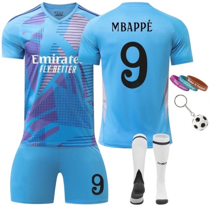 Echipament sportiv copii Mbappe, MzcrJosv ®, Poliester, Albastru