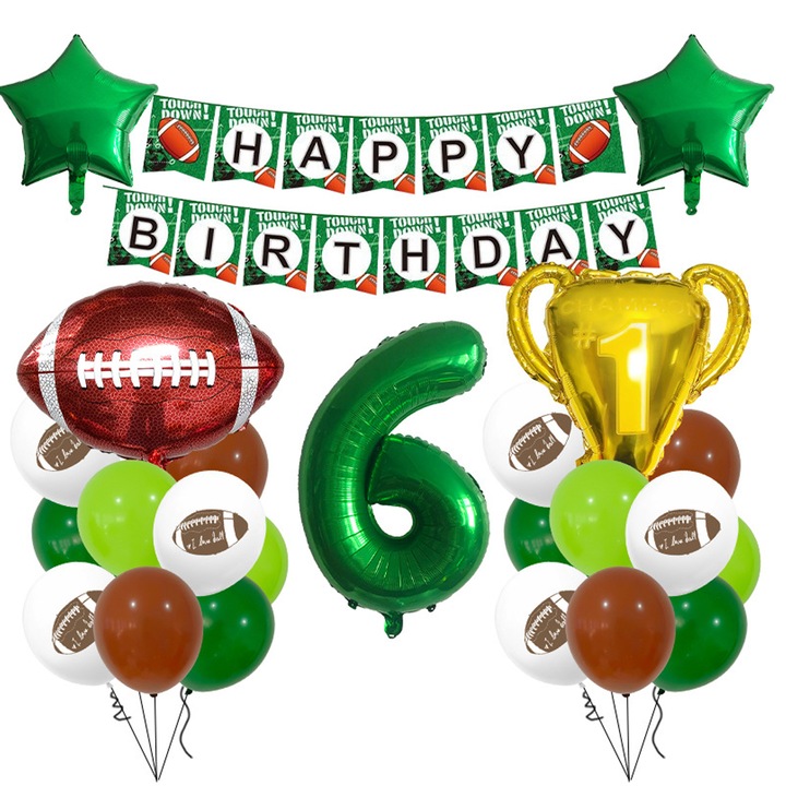 Super Bowl témájú lufi szett, Enforose, 18x32 hüvelyk, alumínium fólia