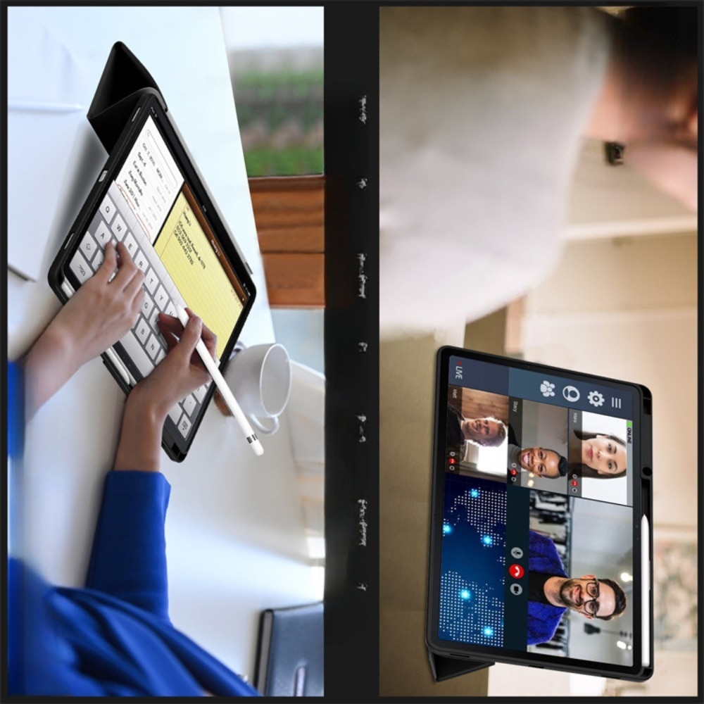 Husa premium pentru tableta Samsung Galaxy Tab S9+/S9 Fe+/S10, 2024, cu suport Smart Pen, PC, Functie automata de somn / trezire, doua pozitii in picioare, disipare a caldurii, anti cadere, Pink