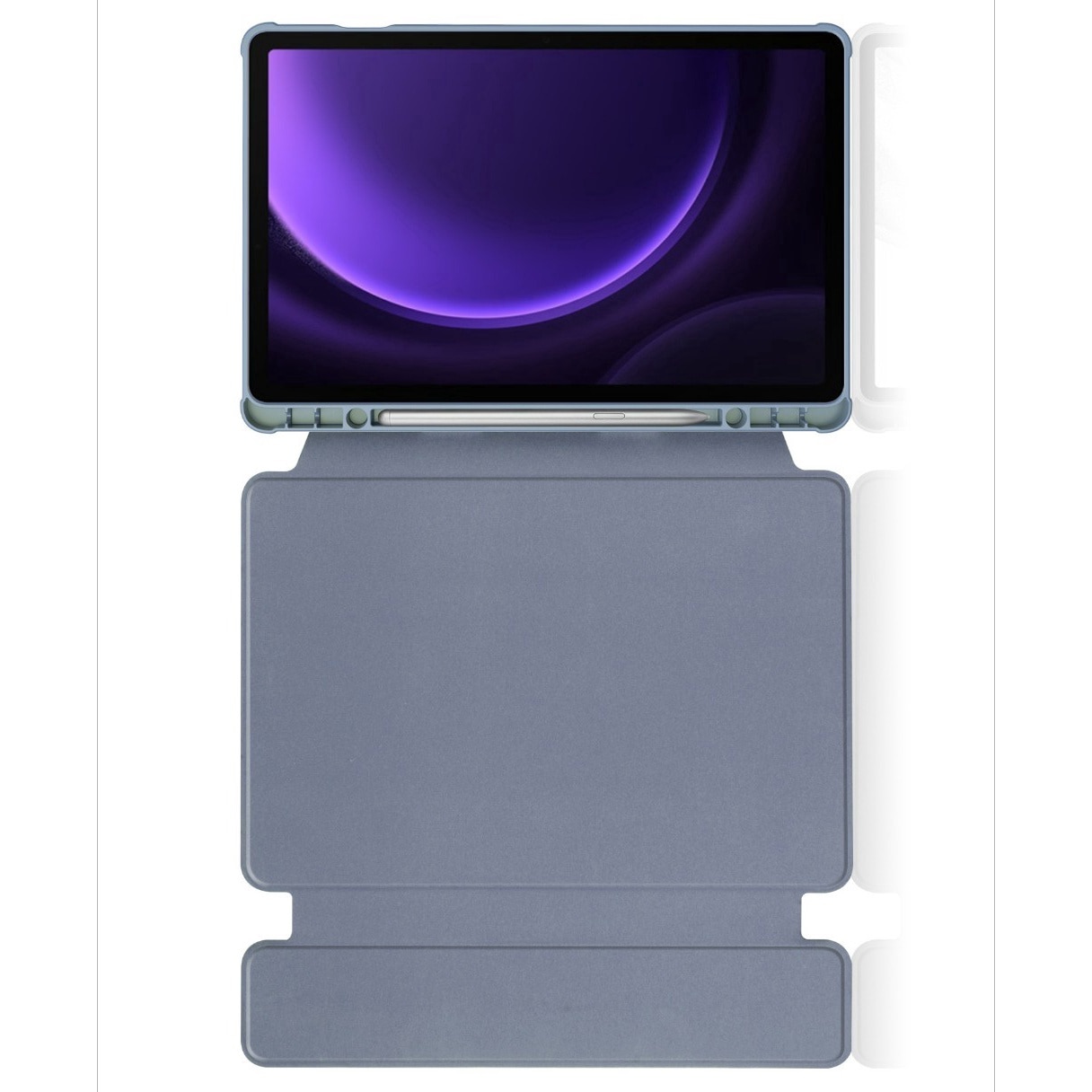 Husa tableta, Compatibil cu pentru Samsung Galaxy Tab S9 FE, Design suport 360 de grade, functie automata de somn / trezire, design magnetic, tastatura detasabila, incizie precisa, anti picatura, violet lavanda