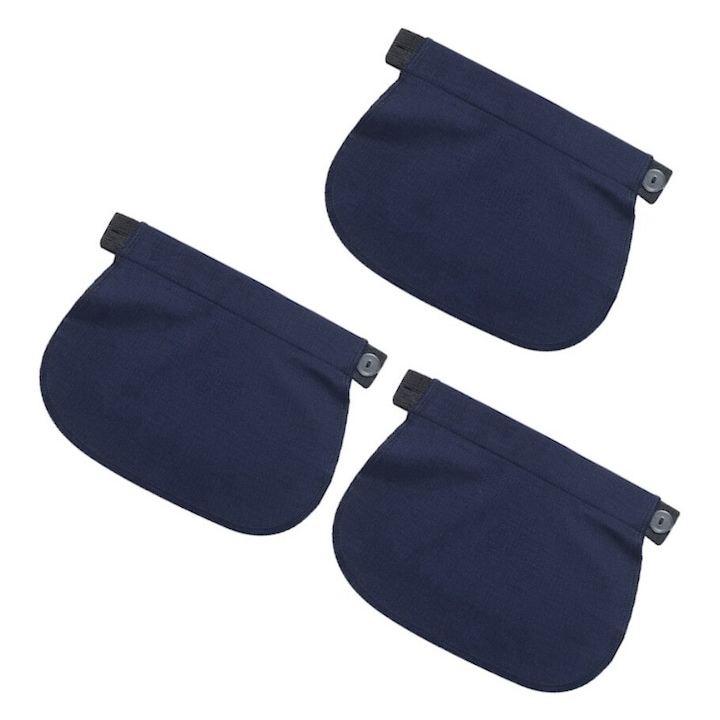 Set de 3 extensii pentru pantaloni de maternitate, ajustabile, 16.5cm x 19.3cm, denim, Albastru profund, moale si confortabil, usor de utilizat, aplicabil pe scara larga