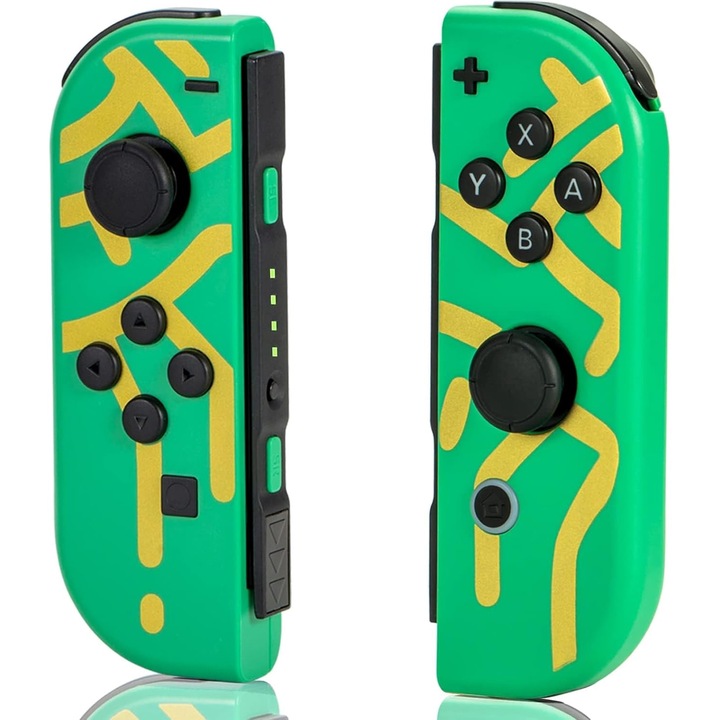 Безжичен контролер Joy Cons за Nintendo Switch, резервни контролери L/R, съвместими с Nintendo Switch/Lite/OLED, джойстик с функция за събуждане/екранна снимка/двойна вибрация/управление на движение, зелен