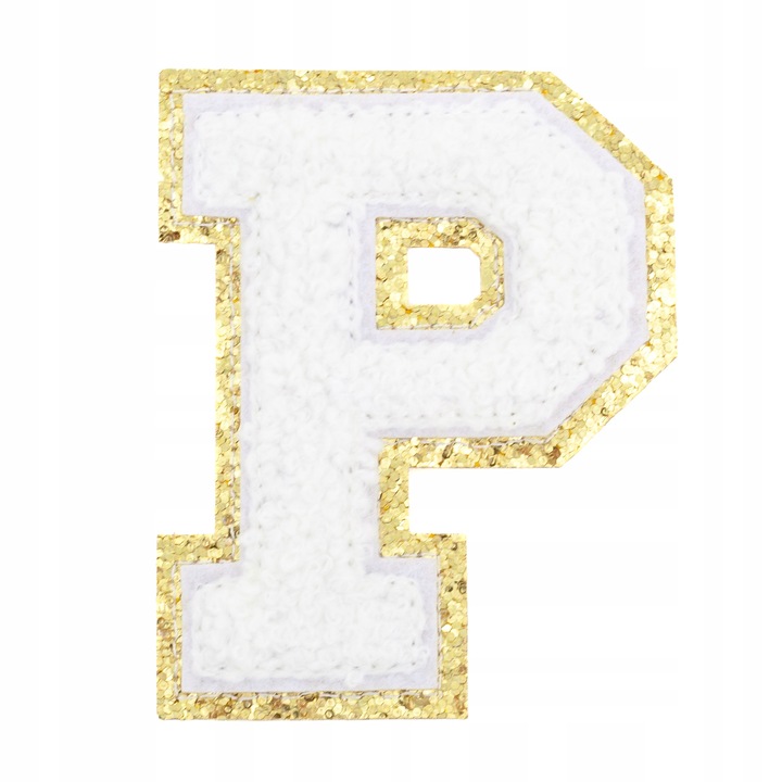 Patch, Little Angel, N784, Litera P, alb, auriu