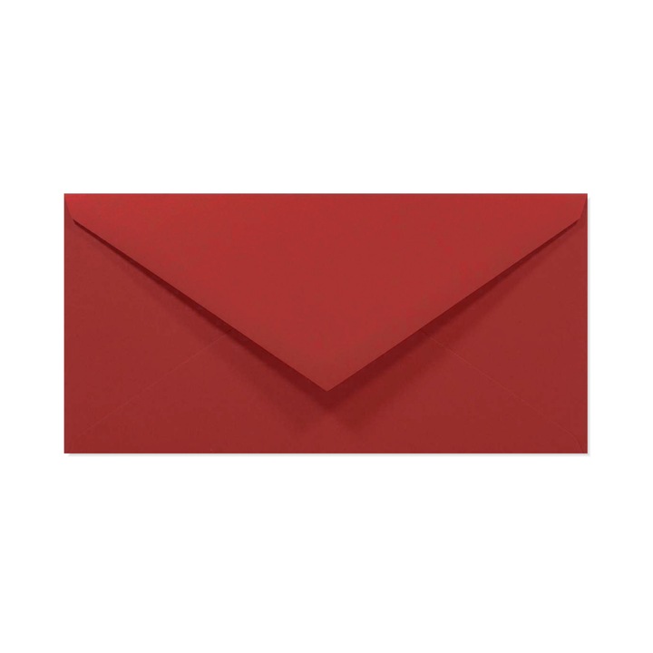 Цветни пликове, Shan, DL, 10 броя, 110x220mm, картон, тъмночервен