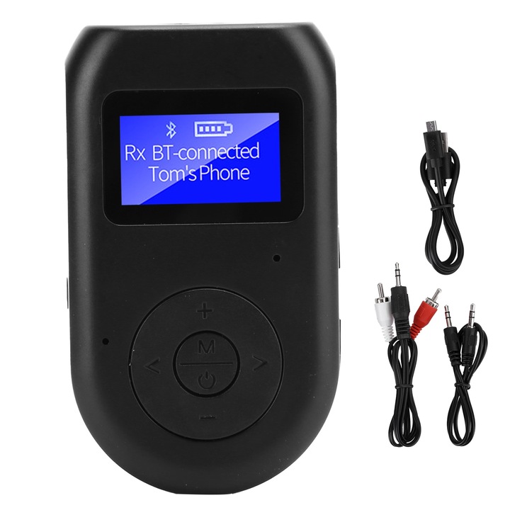 Adaptor Bluetooth 5.0 Enforose, receptor si transmitator, 10m, portabil, negru