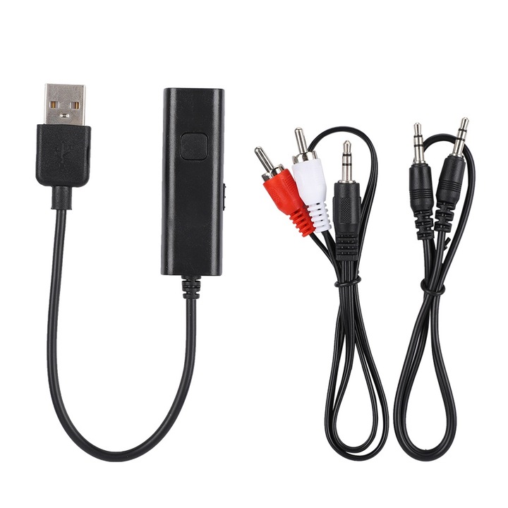 Transmitator receptor Bluetooth 4.2 Enforose, 10m, USB, set inclusiv cablu audio si cablu AV