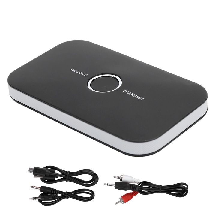 Sztereó audio adapter 2 az 1-ben, Enforose, Bluetooth 5.0, A2DP, HFP támogatás, fekete, 79g