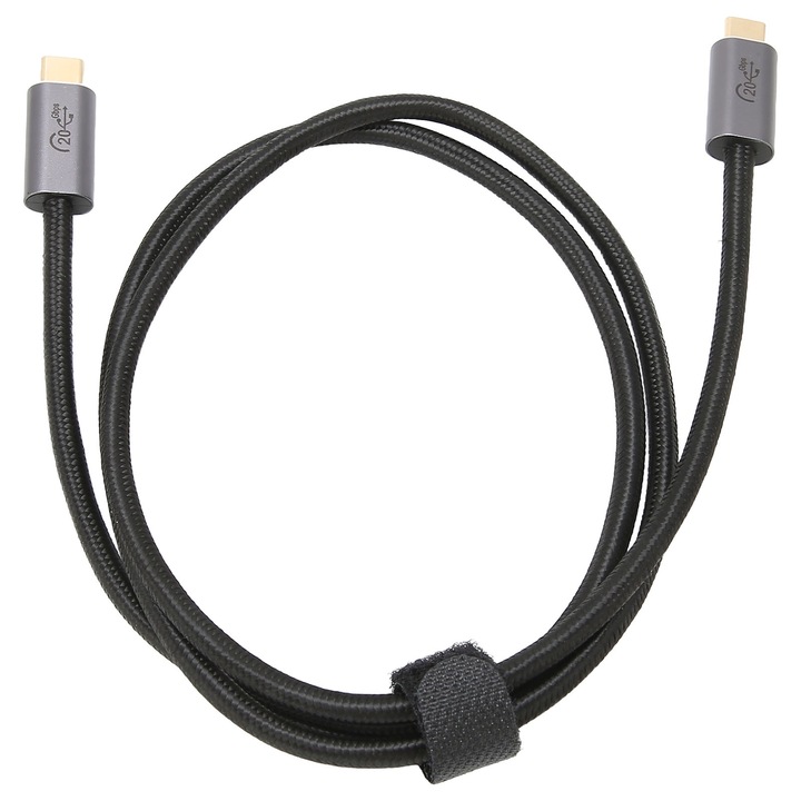 Кабел за данни, Enforose, USB C 3.2, черен, 20Gbps