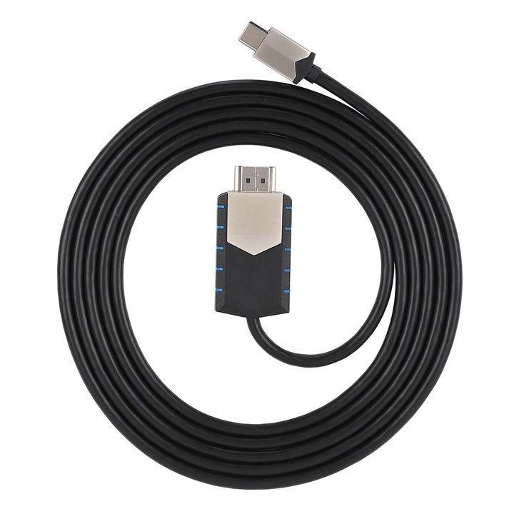 Type-C HDMI 4K átalakító kábel, Jormftte, 2 méter, cink/ABS, 5V 1A