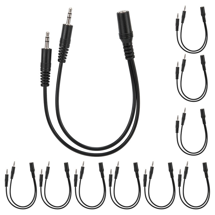 10 db audio adapter készlet, Enforose, 3.5mm, fekete