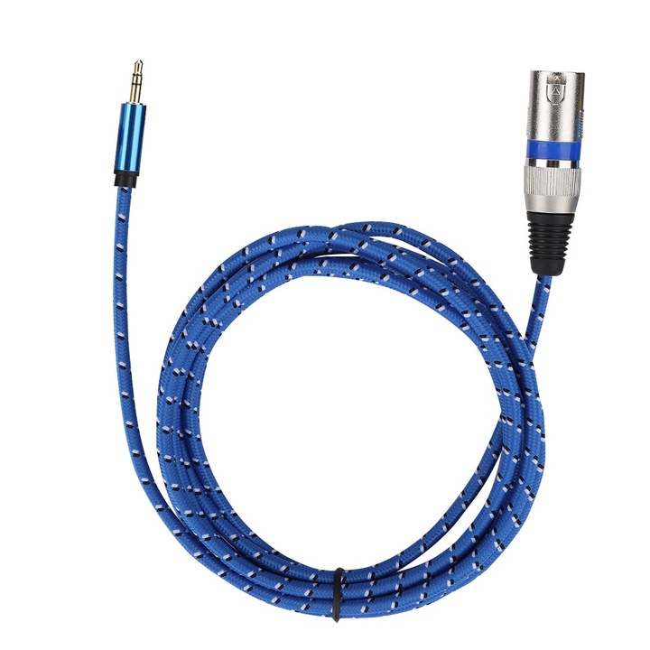 Audiókábel, Enforose, kék, 3m, 3.5mm