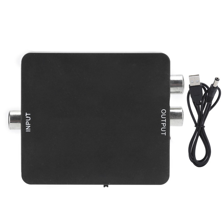 Decodor audio coaxial optic pentru Toslink Digital la adaptor audio stereo RCA L/R, Enforose