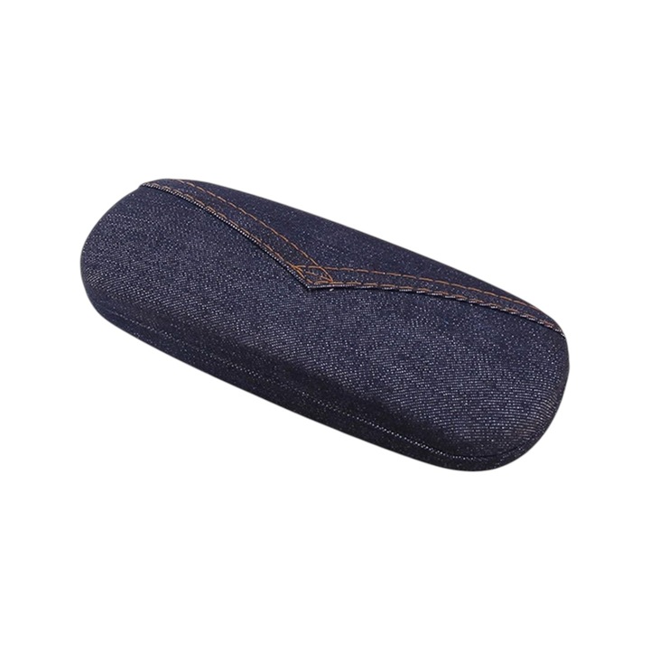 Toc de ochelari soare si vedere, material Denim Jeans, universal, usor si portabil, rezistent la soc si praf, dimensiune 16x6x4cm