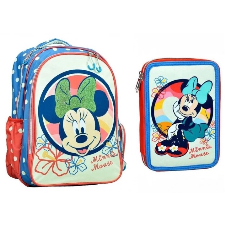 Disney Minnie iskolatáska és tolltartó szett boho 2 db-os