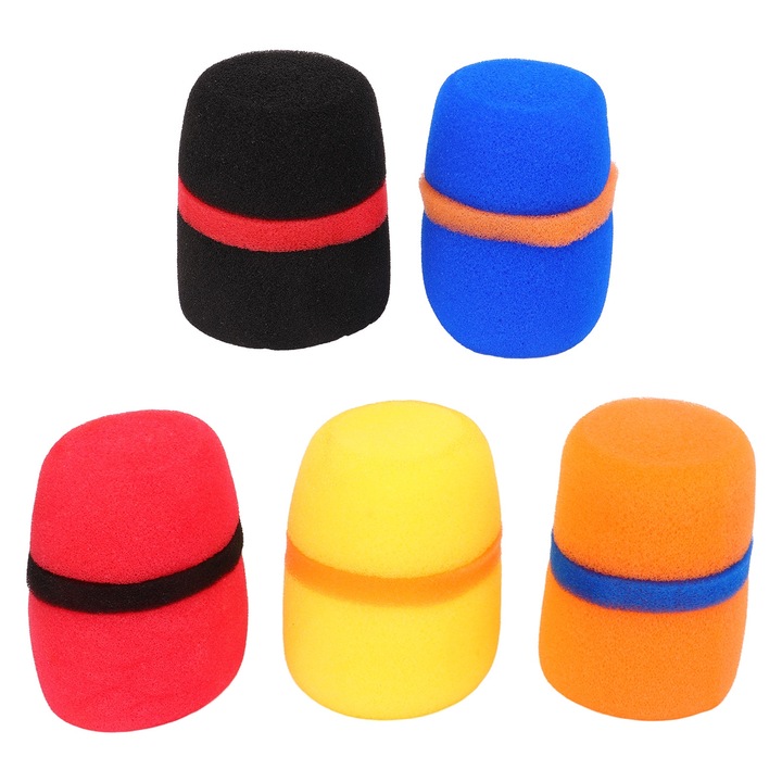 Set 5 capace burete pentru microfon, ingrosat, rezistenta la cadere, pentru microfon de mana pentru sala de sedinte KTV multicolor Enforose