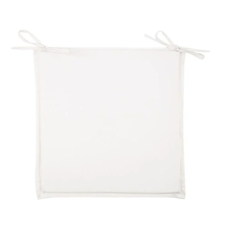 Perna pentru scaun, de gradina, cu doua fete, material impermeabil, alb, 38x38cm