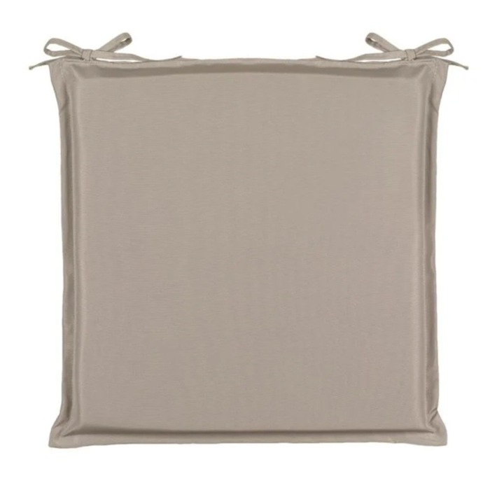 Perna pentru scaun, de gradina, cu doua fete, material impermeabil, bej, 40x40x4cm