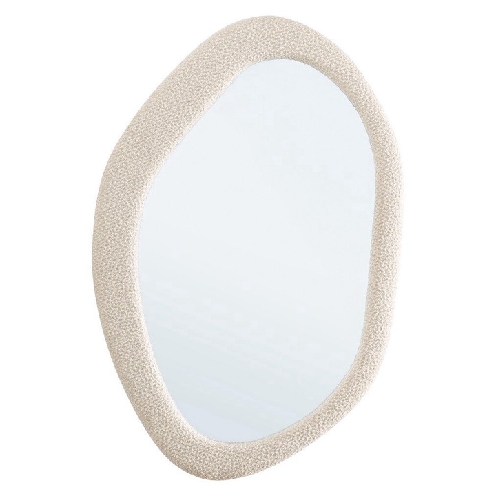 Fali tükör, fehér textil keret, 59x4x90 cm