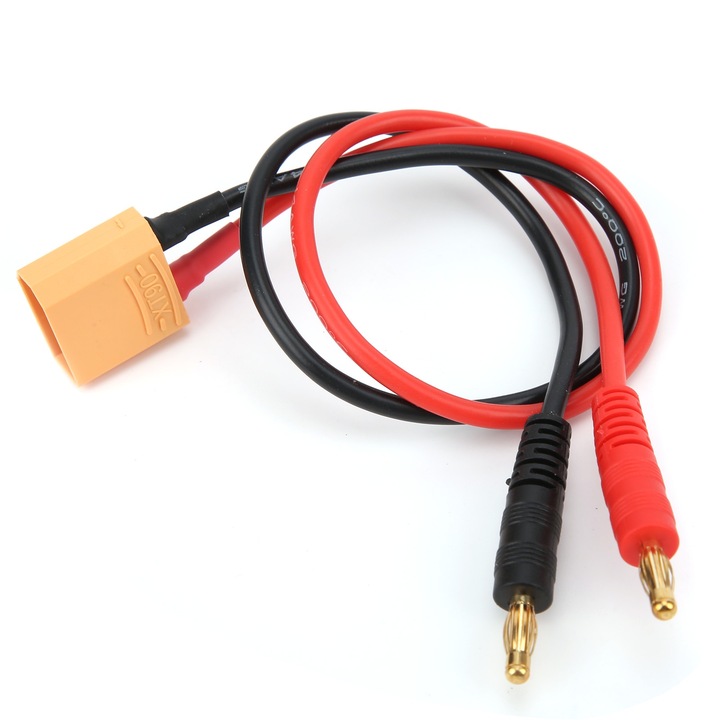 Кабел адаптер Enforose 30 см, XT90 мъжки към 4 мм банан щепсел, 14 AWG, за зарядно устройство за LiPo батерии B6