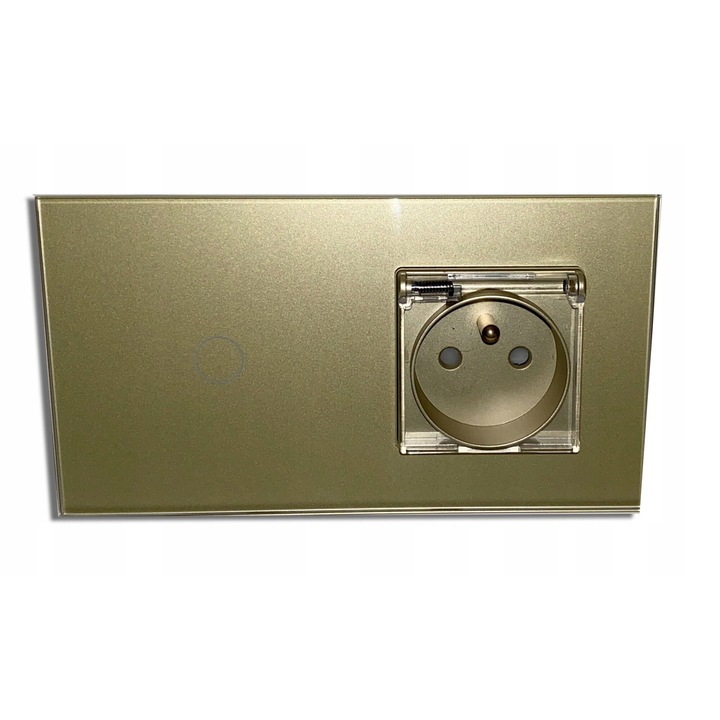 Tapintható kapcsoló hermetikus aljzattal, KRISTRONIK, arany, 1 gomb, 157x86x9mm