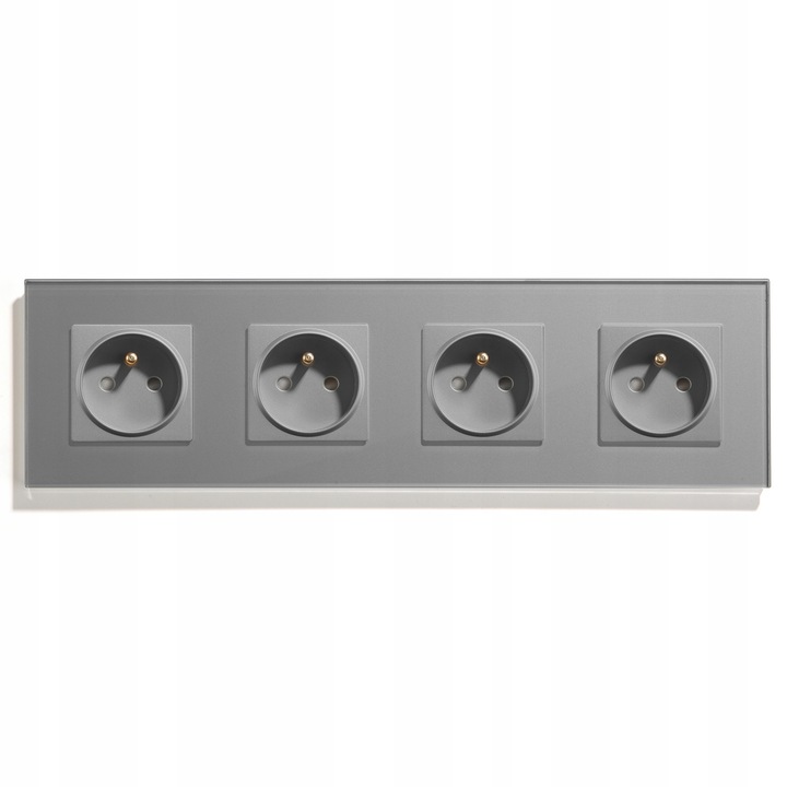 Priza poczworna BSEED, 299x86x37mm, gri, panou din sticla securizata