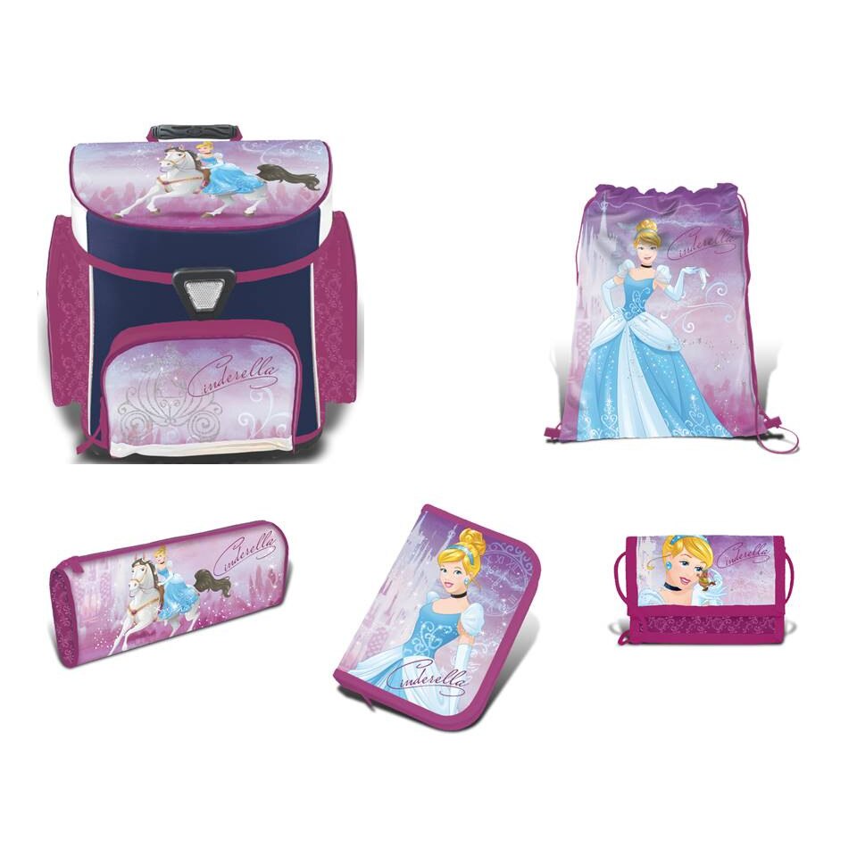 Ghiozdan echipat 5 piese, CINDERELLA, clasele 1-4
