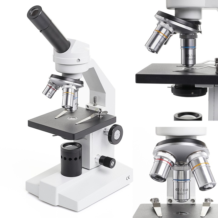 Techrebal BM ONE 400x monokuláris biológiai mikroszkóp, LED világítás, tartozékok