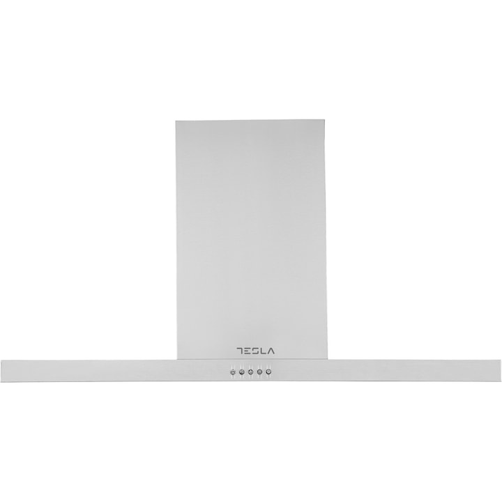 Декоративен аспиратор Tesla DC900AX, T-образен, 630 m3/h, 1 мотор 190W, 3 скорости, LED 2x2W, 90см, Клас B Неръждаема стомана